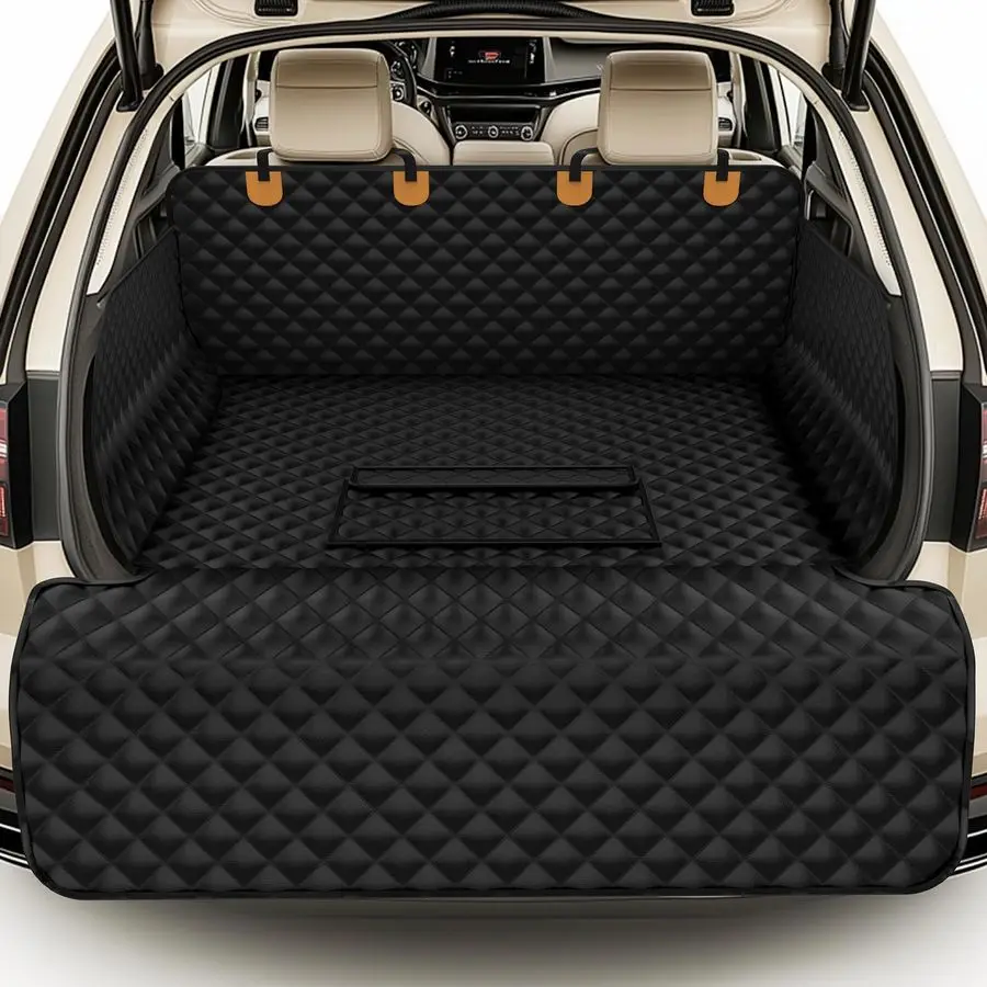 

SUV Cargo Liner for Dogs Pu Leather Pet Car Seat Cover Protector with Bumper Flap, NonSlip Backseat Mat for SUVs, Sedans, Vans T
