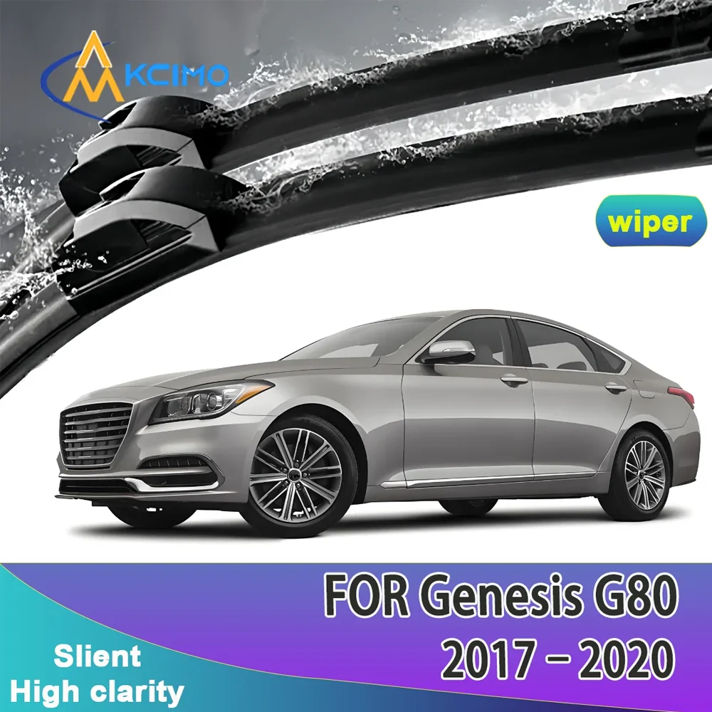 

2pcs Quality Front Wipers Silent Black Car Rain Brush Suitable for Genesis G80 DH 2017-2020 Windshield Auto Wipers Windscreen