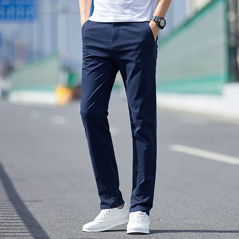 

Men's Spring Autumn High Waist Pockets Solid Button Zipper Casual Suit Loose Formal Trousers Office Lady Vintage Loose Pants