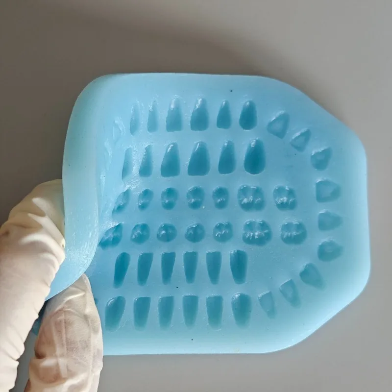 4Pcs Set Silicone Maxillofacial Template, Denture Repair Front and Rear Teeth, Porcelain Tooth Casting Crown and Bridge Mold