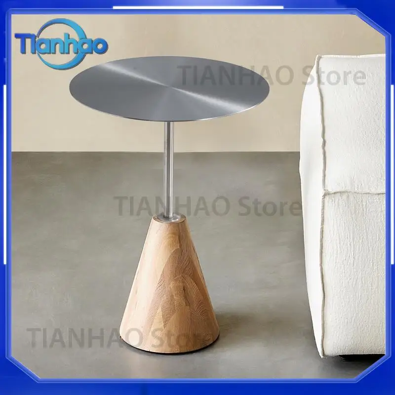 Modern Nordic Round Coffee Table for Sofa Corner Living Room Luxury Solid Wood Side Table Minimalist Negotiation Table