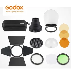 Godox AK-R1 S-R1 Barn Door, Snoot, Color Filter, Reflector, Honeycomb, Diffuser Ball Kits for Godox AD200 H200R V1 Flash Head