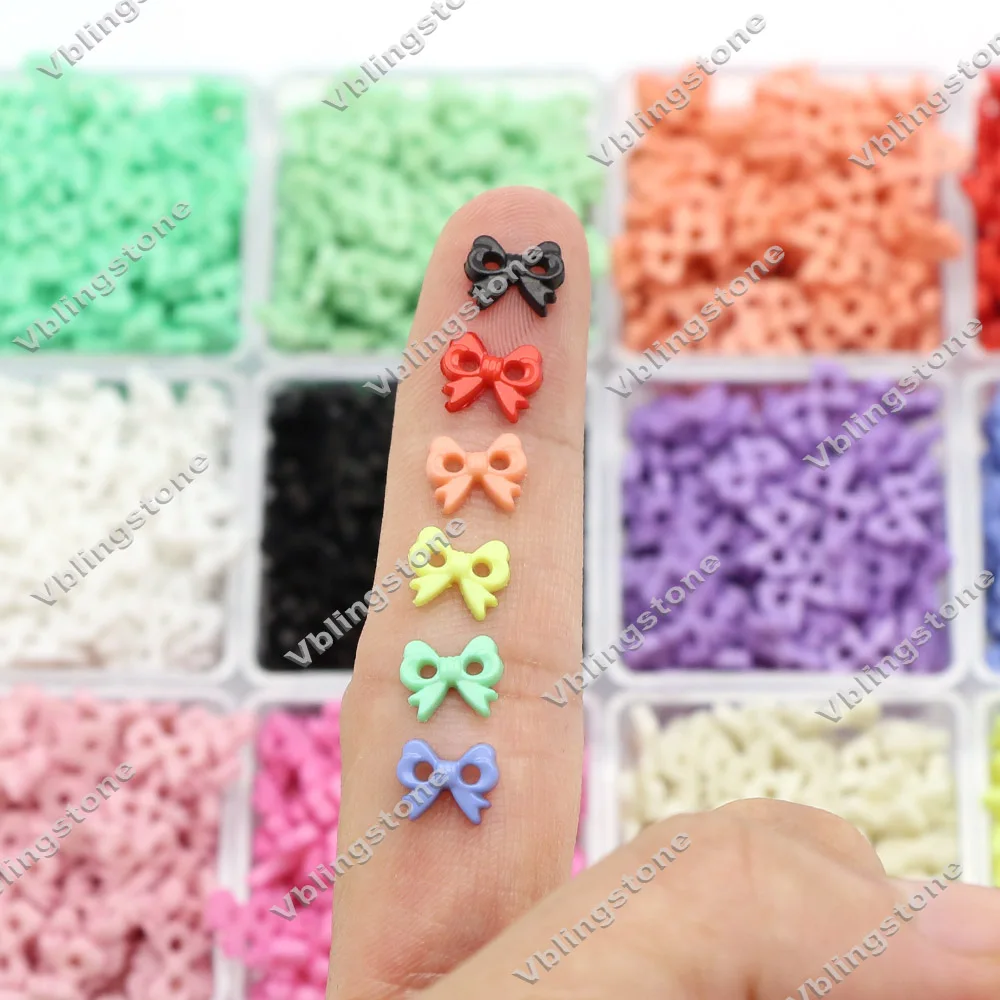 Cute Bow Buttons 7.5x6MM Mini Buttons for Dolls 2Holes Plastic Sew Crafts Scrapbooking Candy Color Garment Accessories 100pcs