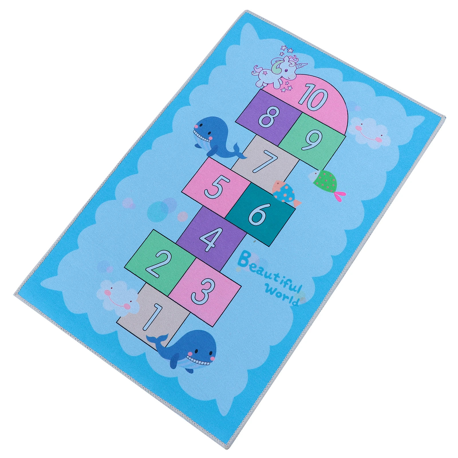 

50x80cm Children's Play Floor Mat Polyester Rug Kids Room Hopscotch Carpet Decorative Game Pad Anti Skid Bedroom Playroom