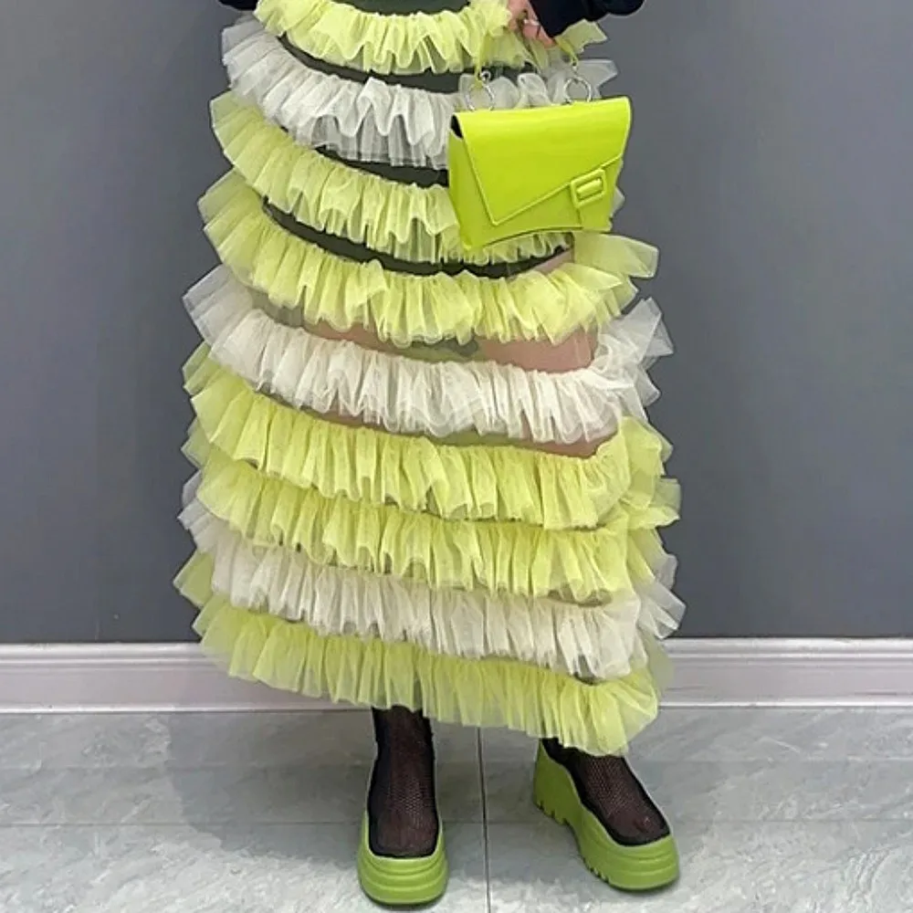 

Tutu Layers See Through Birthday Skirt Tiered Cake Skirt Maxi Skirt For Women Without Top