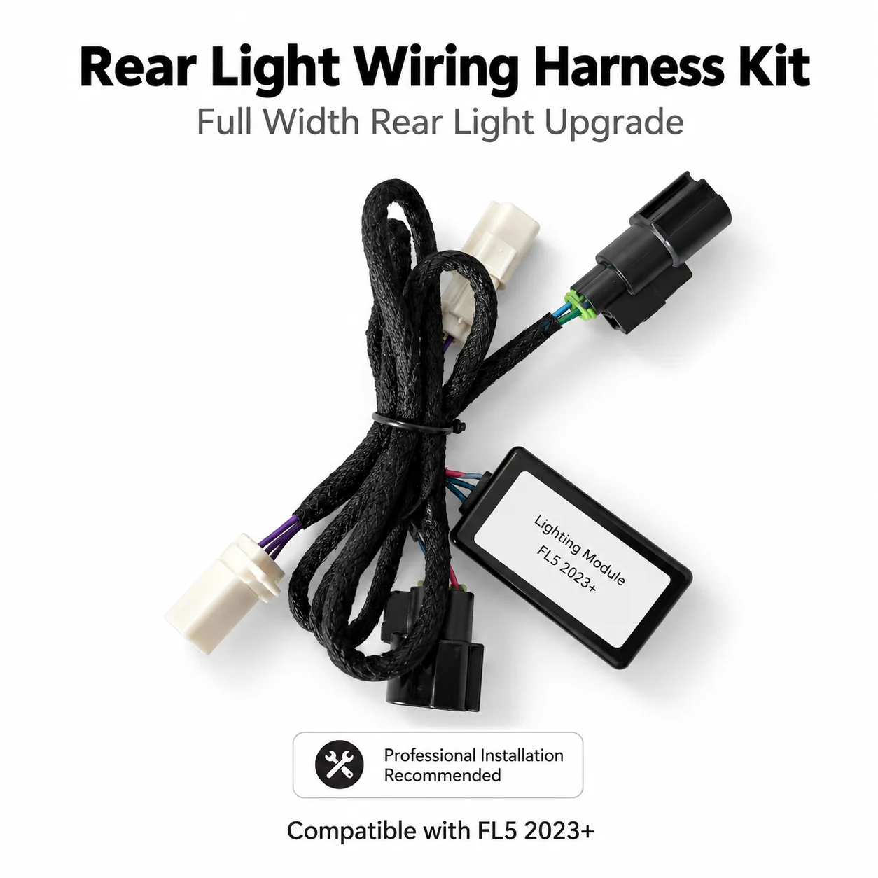Rear Light Wiring Harness Kit Compatible with FL5 2023+ Full Width Running Light Upgrade.