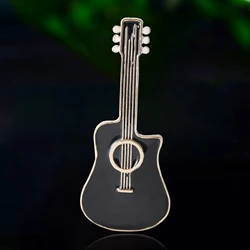 Enamel Guitar Brooch for Women Unisex Musical Instrument Pin Music Lapel Pin Event Party Backpack Decoration Clothes Accessories