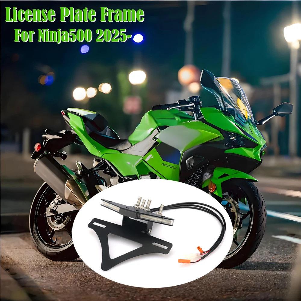 For Kawasaki Ninja500 Ninja 500 2025 2026-New Motorcycle Rear Tail Light Brake LED Turn Signals License Bracket