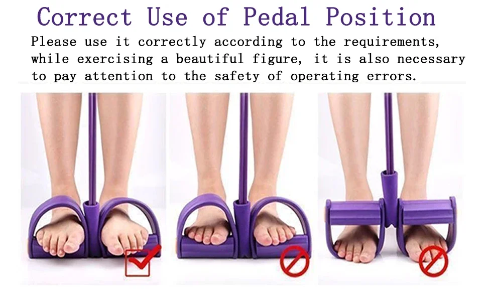 Pedal-Widerstandsband mit 6 Schlaufen, elastisches Spannungsseil, Sit-up-Zugband für Körperstraffung, Heimfitness, Yoga, Stretching, Fitnessgeräte – Detail 2