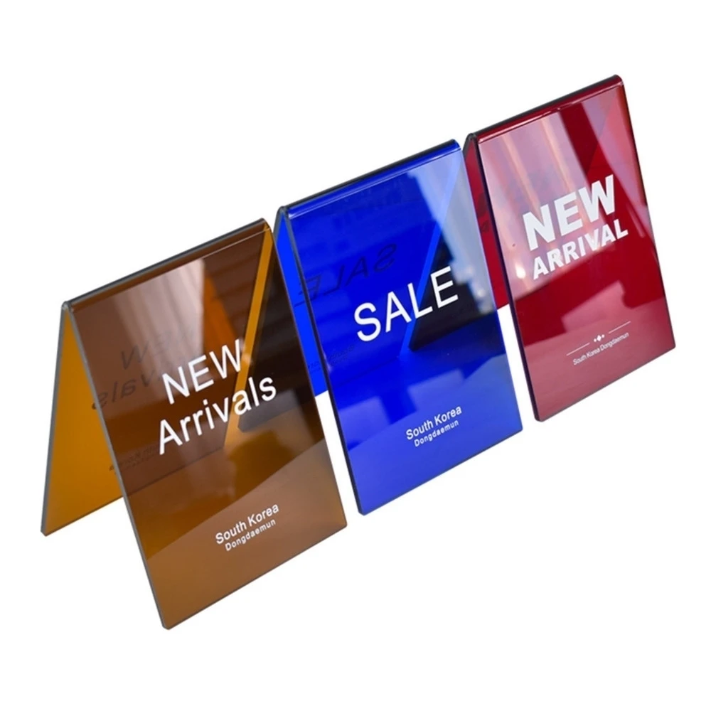 Sales Promotion New Acrylic Triangle Signage Stand Qr Code Payment Price Card Ins Clothing Store Desk Sign