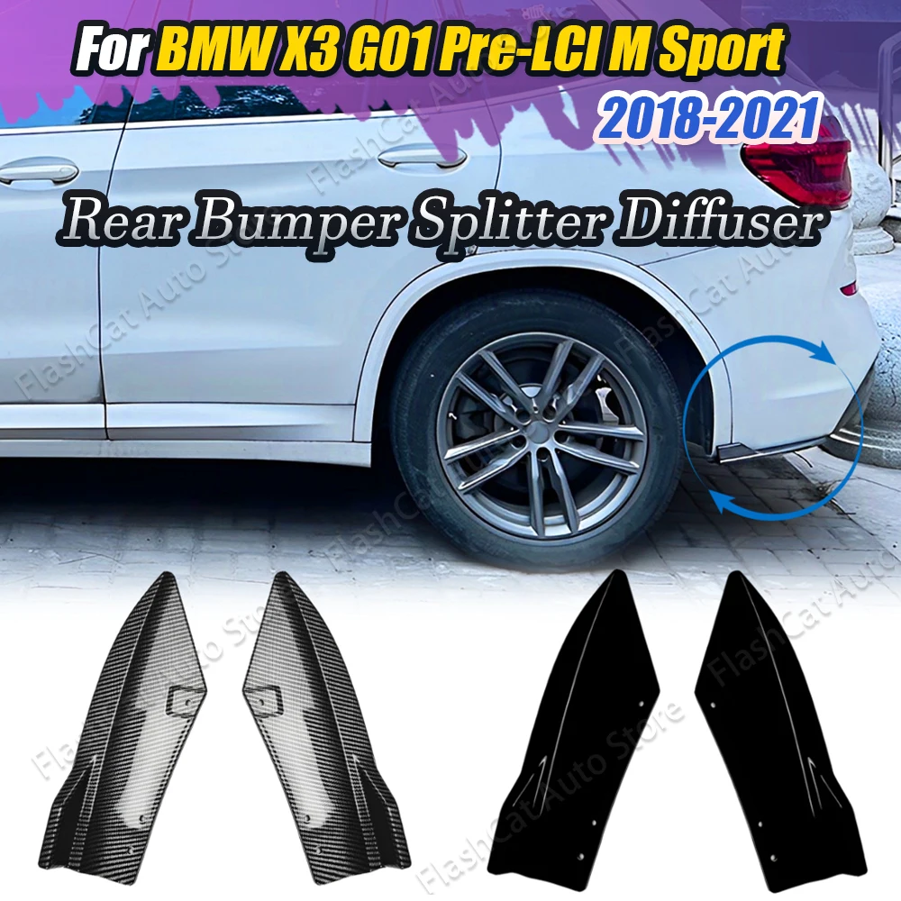 

Rear Bumper Spoiler Corner For BMW X3 G01 M Sport Pre-Facelift 2018-2021 Protector Canards Diffuser Splitter Exterior Tuning