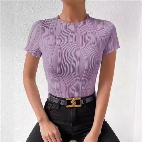 

Summer 2024 New Sle Slim Fit round Ne ort Sve Pure Color T-irt Men's Casual Wear Comfortable Breathable Top