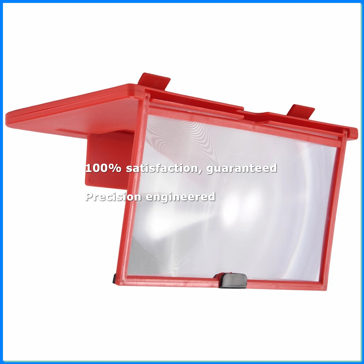 Mobile Phone Screen Magnifier 12 Inch 3D HD Video Amplifier Stand Bracket with Movie Game Red Folding Desk Holder-A73M