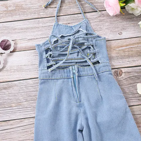 गर्मियों और शरद ऋतु की बेबी गर्ल के लिए खोखला कैमिसोल डेनिम वेस्ट जंपसूट 8 best sales लड़कियों का जंपसूट - №5