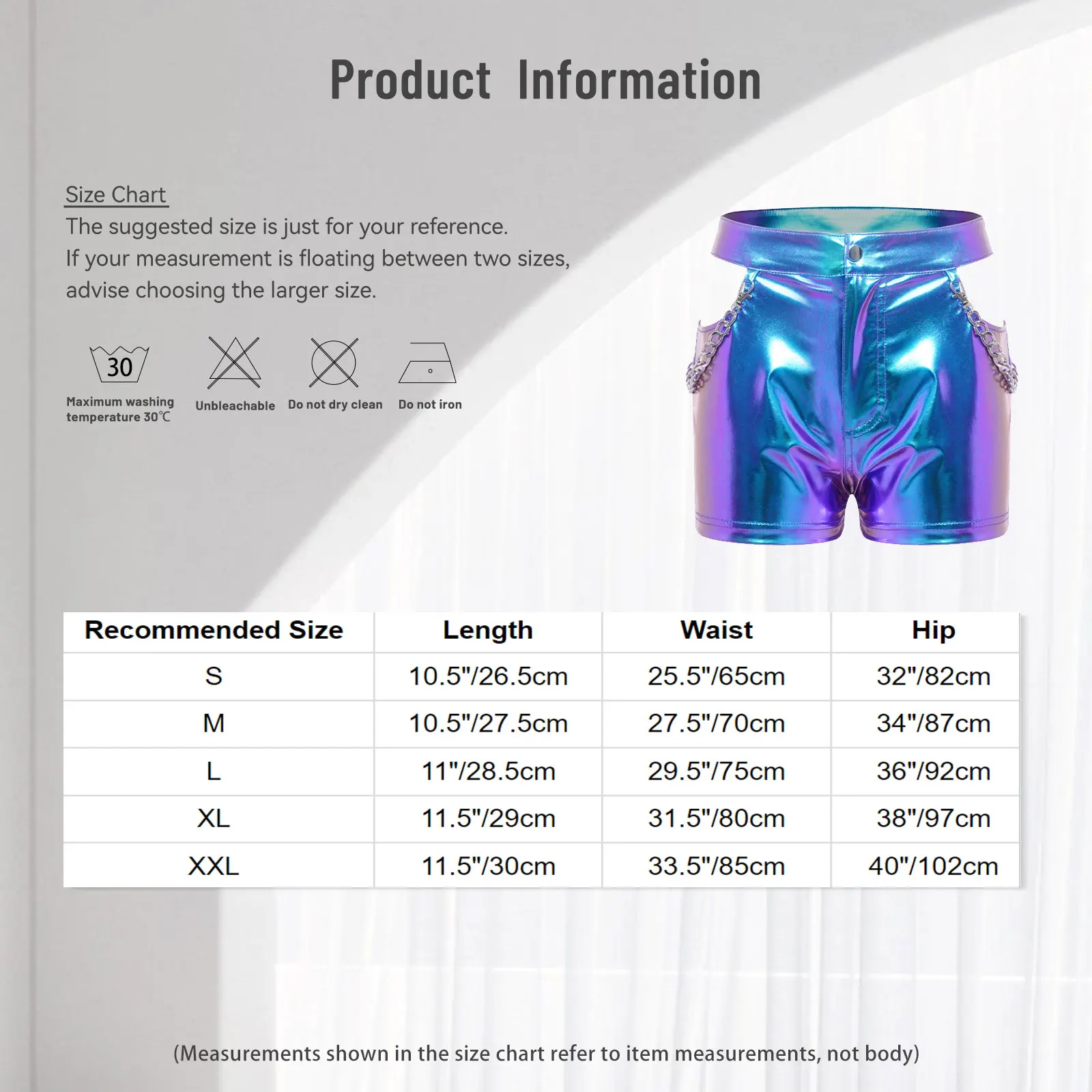 Celana Pendek Dansa Jazz Metalik Mengkilap untuk Wanita, Streetwear dengan Desain Sisi Berlubang, Dekorasi Rantai Pinggang, Pakaian Tari Panggung Jazz