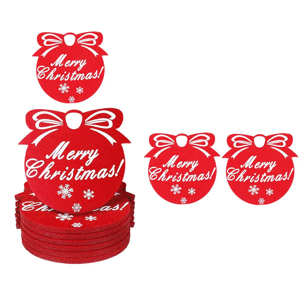 

12pcs Christmas Cup Cushions Heat Resistant Felt Coasters Tableware Mat Xmas Pattern Cup Bowl Pad Decorative