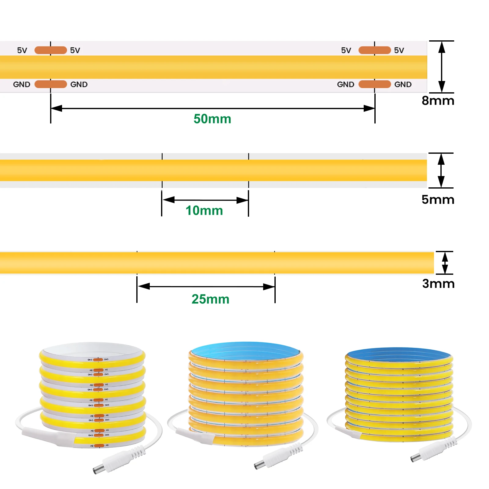 3MM 5MM 8MM COB LED Strip 5V 320LEDs/m PIR Motion Sensor Kitchen Cabinet Light Tape 4*AAA Battery Powered Stairs Wardrobe Lamp