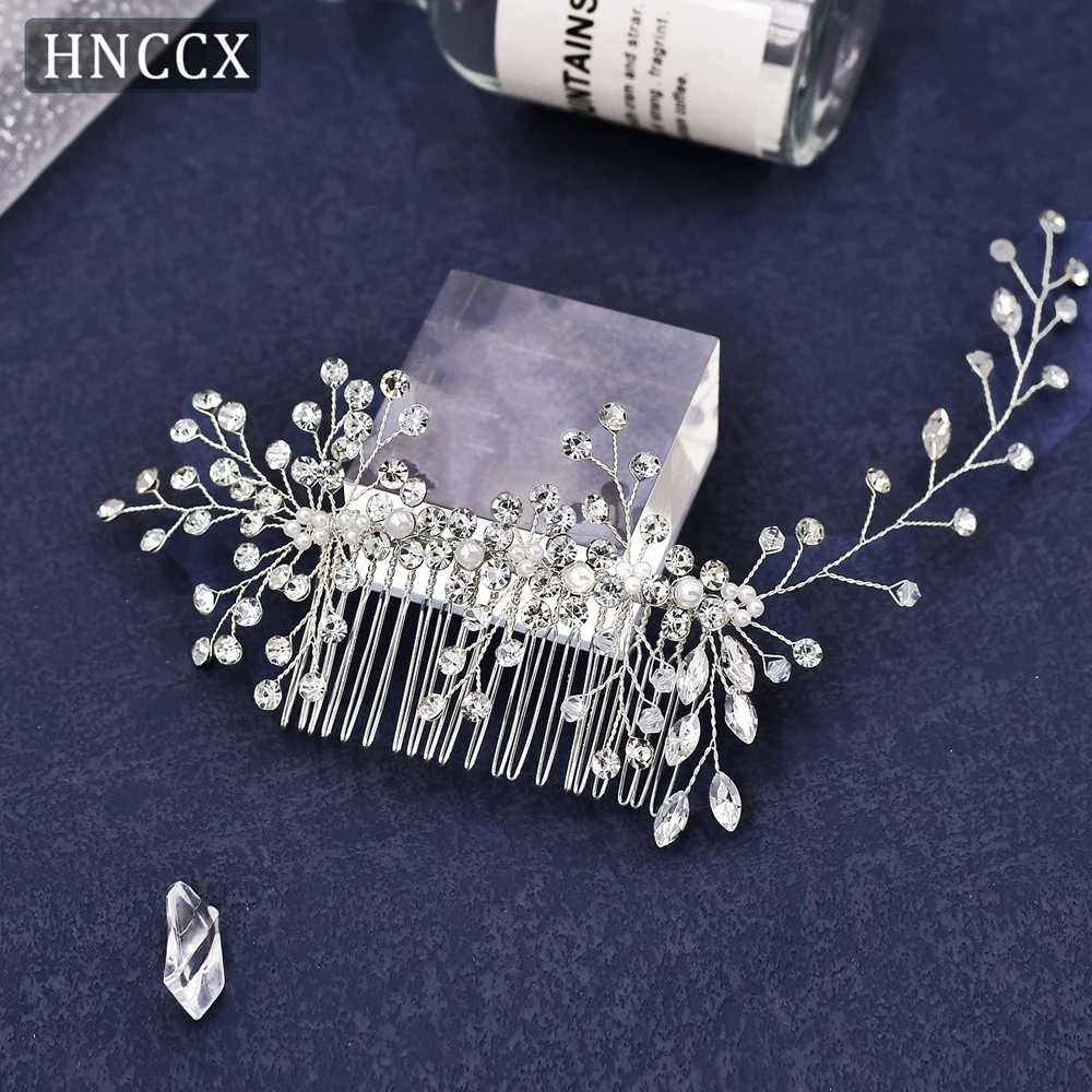 YouLaPan Свадебная расческа для невесты в минималистском стиле, плетение ручной работы со стразами, элегантные женские аксессуары для волос для банкета HP15
