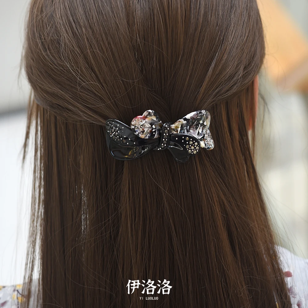 Women Headwear Girls Hairwear Middle Size Rhinestone Hair Clip Bow Floral Vintage Hair Barrette Cute Hair Accessories For Women