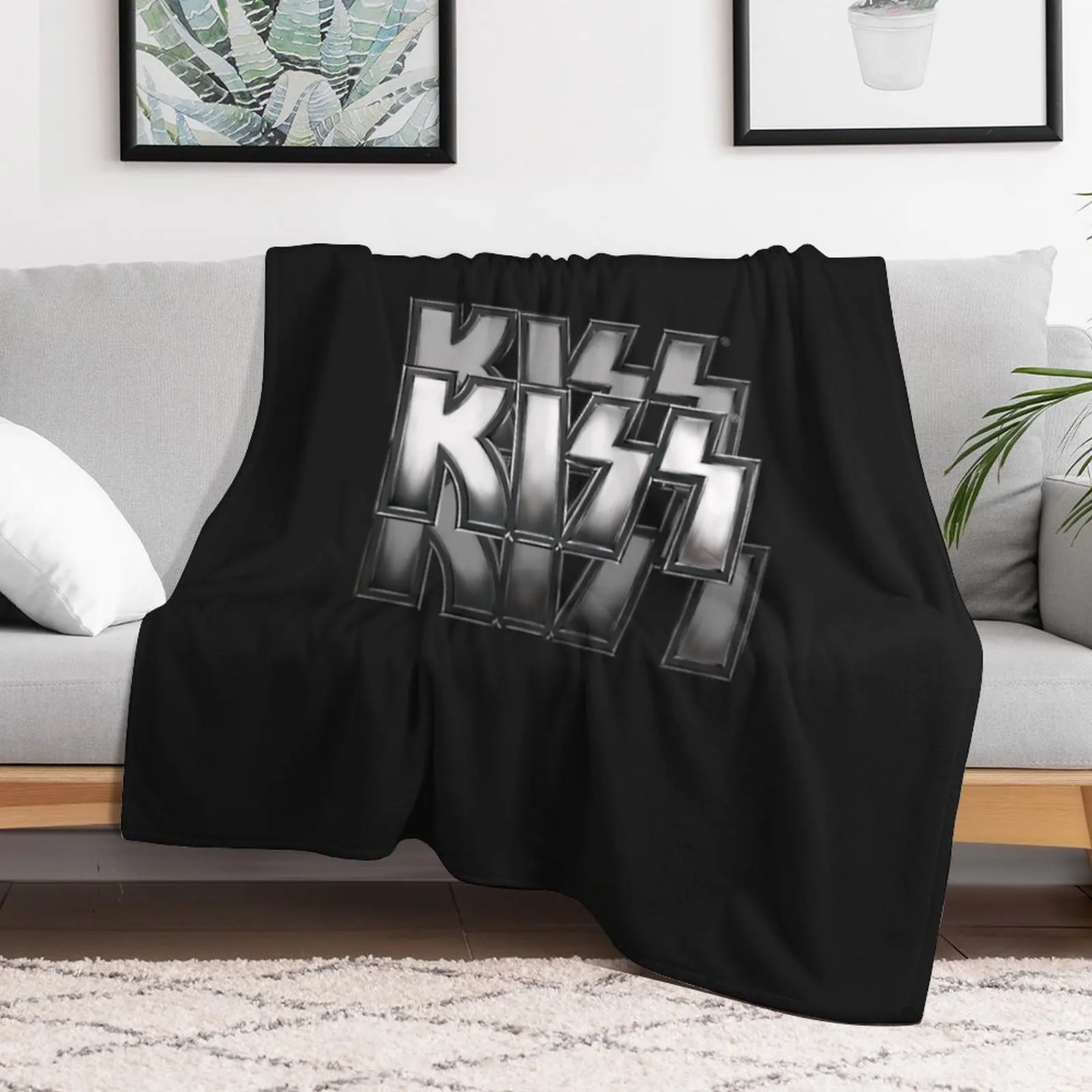 KISS! KISS! KISS! simple logo design Throw Blanket for babies Shaggy Soft Big bed plaid Blankets