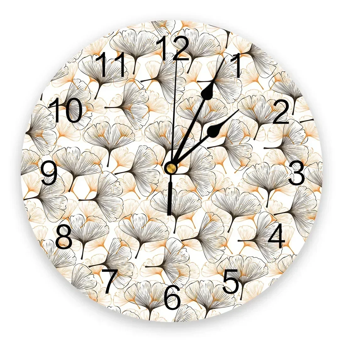 Абстрактные листья гинкго, растение, 3D настенные часы, современный дизайн, короткое украшение для гостиной, кухонные часы, художественные настенные часы, домашний декор