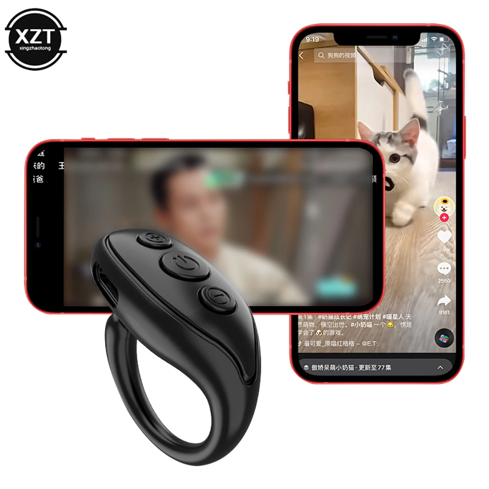 Bluetooth Fingertip Video Controller Tiktok Short Video Page Flipping Device Mobile Phone Wireless Ring Remote Control Camera