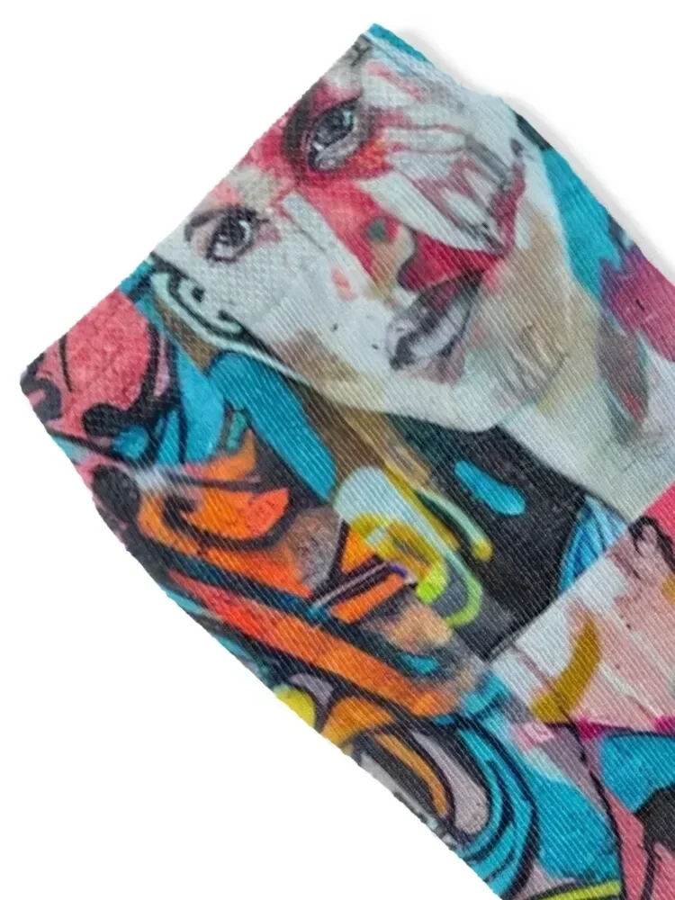 Colorful street art, graffiti urban art texture wallpaper Socks set cartoon funny sock Men Socks Luxury Brand Women's