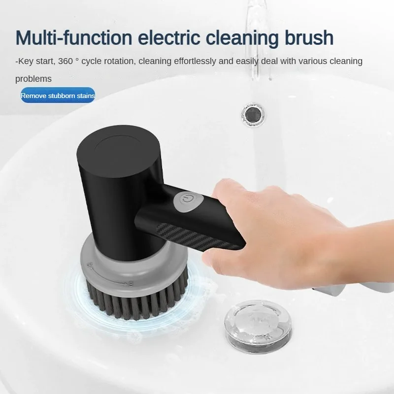 New 4 in 1 Wireless Electric Cleaning Brush 4 Heads For Housework Kitchen Dishwashing Bathtub Tile Professional Cleaning