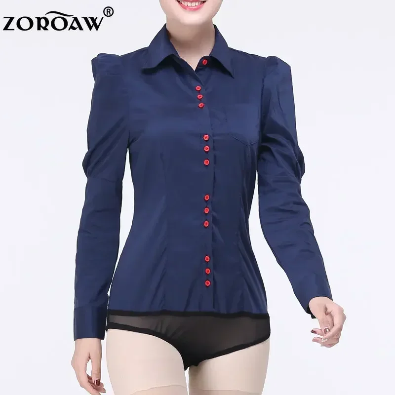 Long Sleeve Bodysuits for Women, White Blouse, Office Lady Work, Formal Body Shirts, Female Fashion, Spring, Autumn, 2023