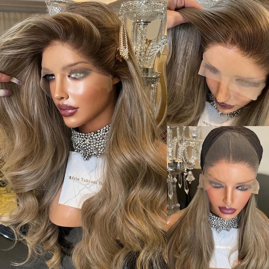 

Светло-коричневый парик для женщин, длинные волнистые волосы, синтетический парик для повседневной жизни, косплей, Лолита, термостойкие парики с повязкой на голову