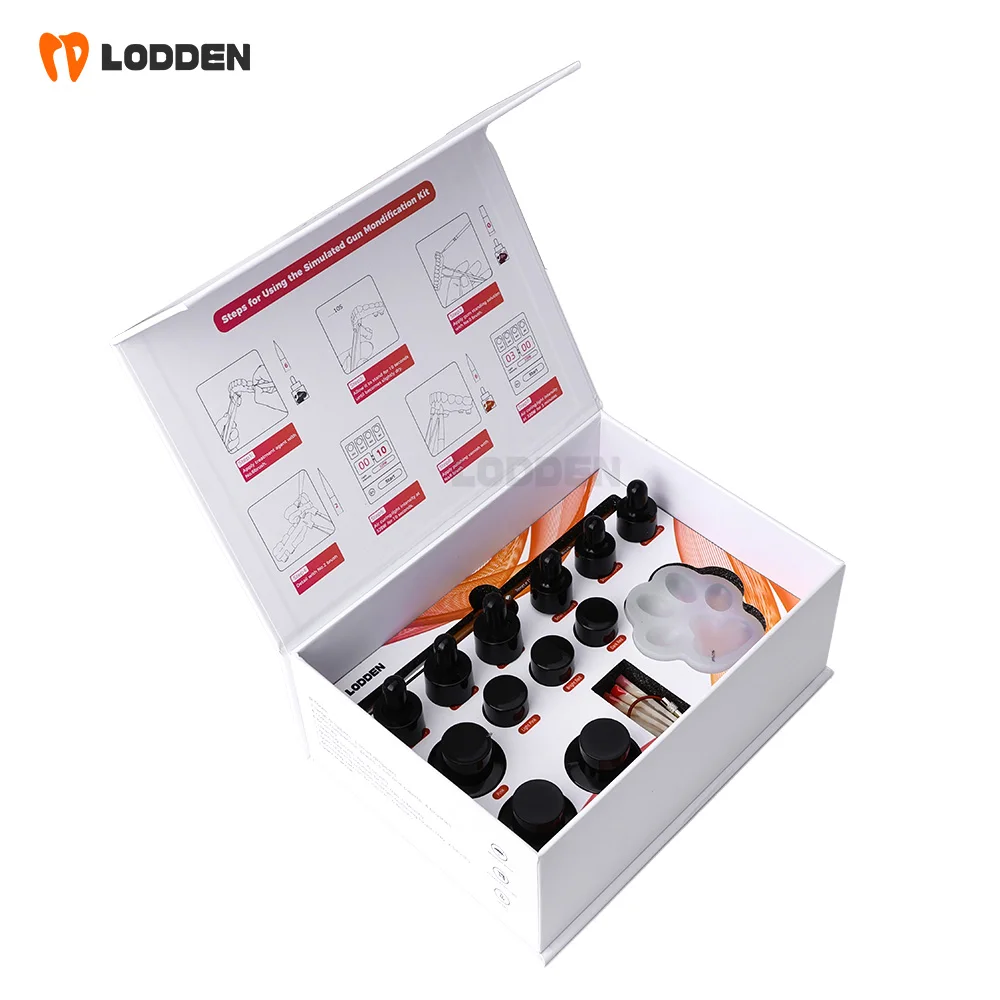 Dental Simulated Gum Modification Kit for Polymerised Ceramics/Print Resin/Acrylic PMMA Dental Light Curing Stain Glaze