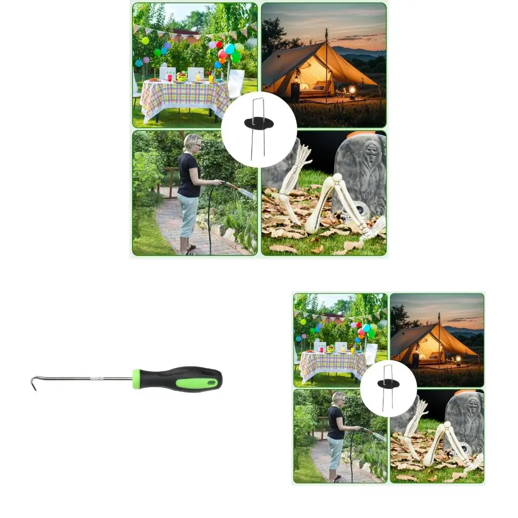 Q39E 50Pcs Landscape Staple with Gasket U Tent Peg for Outdoor Camping