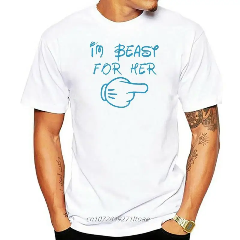 

2023 Hot Sale 100% cotton Couple Matching Love T-Shirts - I'm Beast For Her I'm Beauty For Him New Tees Tee shirt