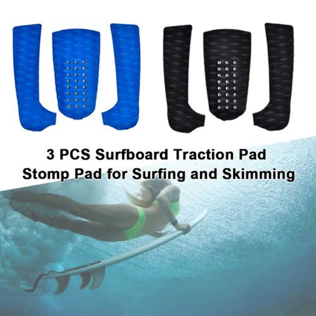 

3pcs Surfboard Traction Pad Stomp Pad Surfboard Non-slip EVA Tail Mat Foot Grip Surfing Accessories 3 Strips