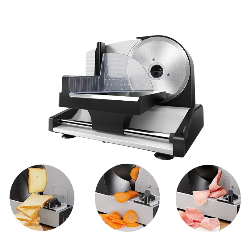 200W Electric Meat Slicer 220V Household Meat Cutting Machine for Lamb Roll Beef Mutton Hot Pot Vegetable Bread Slicing Cutter