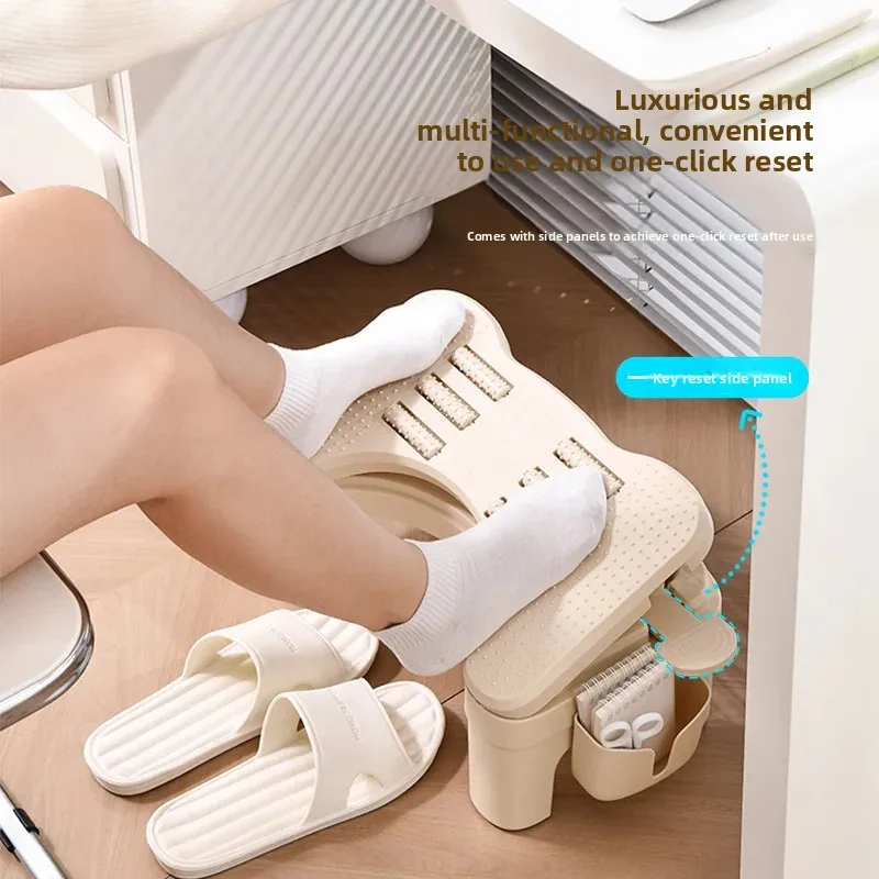 

Adjustable Office Footrest Stool Home Pad Footstool Bathroom Children Stool Plastic Material Comfortable Ergonomic Design
