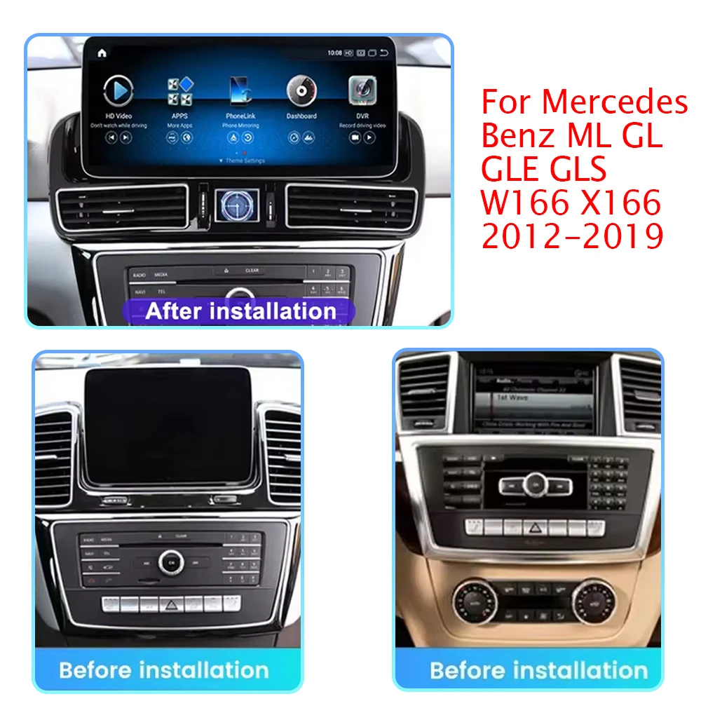 WIFI Android Radio For Mercedes Benz ML GL GLE GLS W166 X166 2012-2019 12.3” 4.5NTG 5.0NTG Car Raido Multimedia Video Player GPS