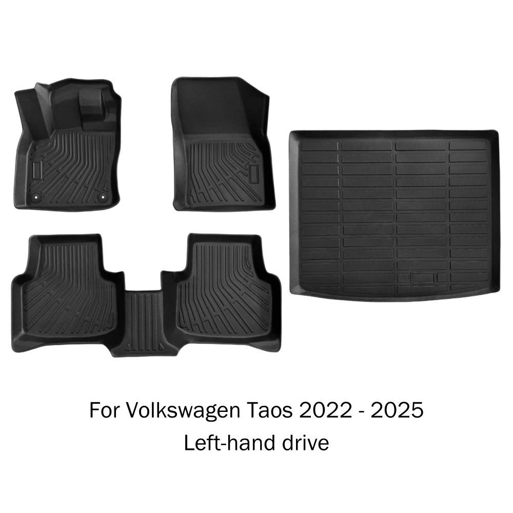 Für Volkswagen Taos 2022 2023 2024 2025 Allwetterschutz TPE Rutschfeste Autofußmatten Bodenmatten Kofferraummatte – Detail 9