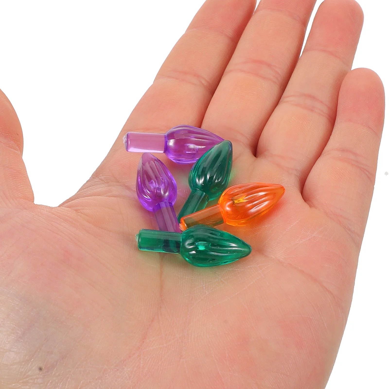 

100Pcs Christmas Tree Lights Colorful Twist Bulbs Replacement for Ceramic Tree DIY Holiday Decoration Mini Plastic Bulbs