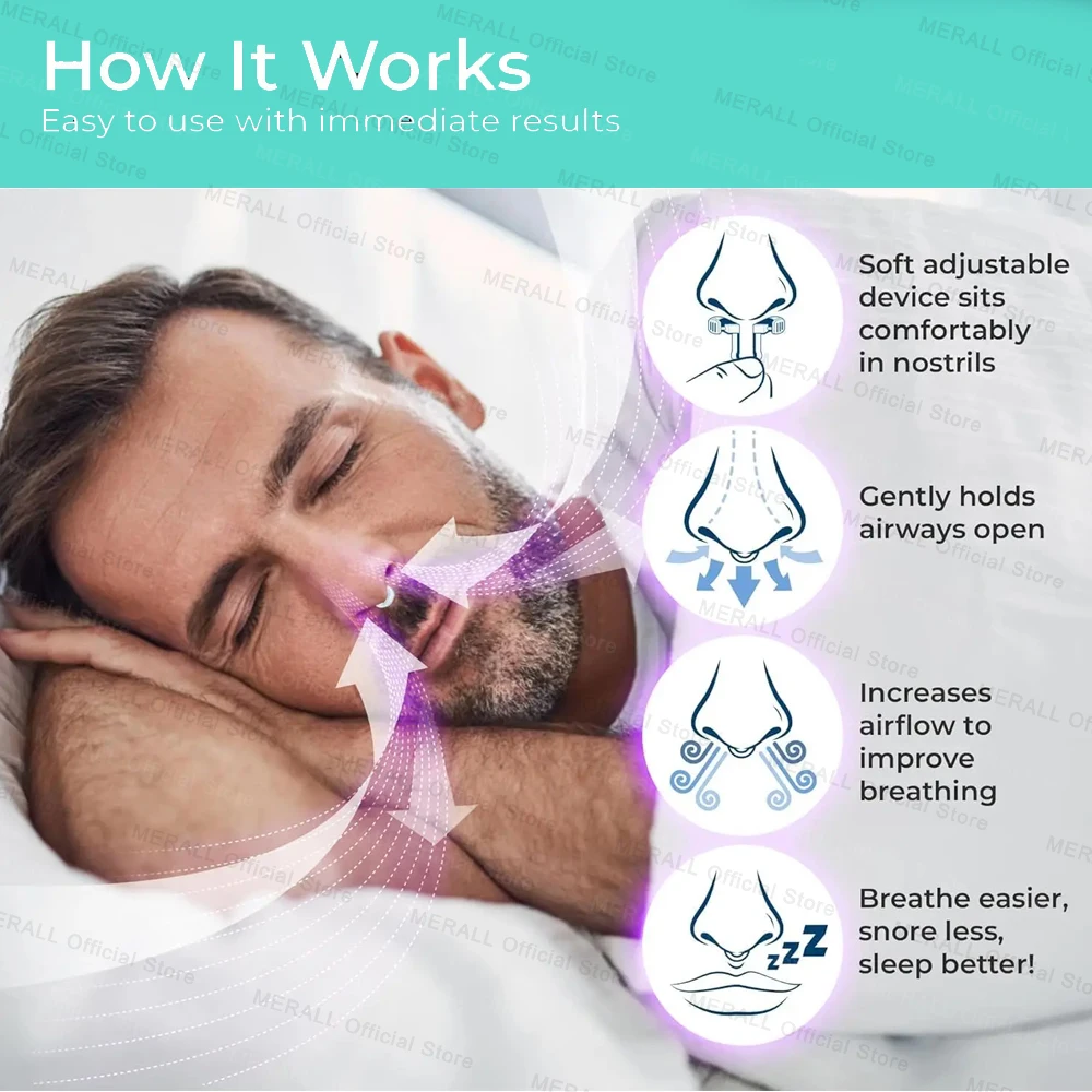 Anti Snoring Nasal Dilator Improve Sleep Silicone Nose Clip Sleeping Aid Snore Stopper Anti-Snoring Devices Help Breathe