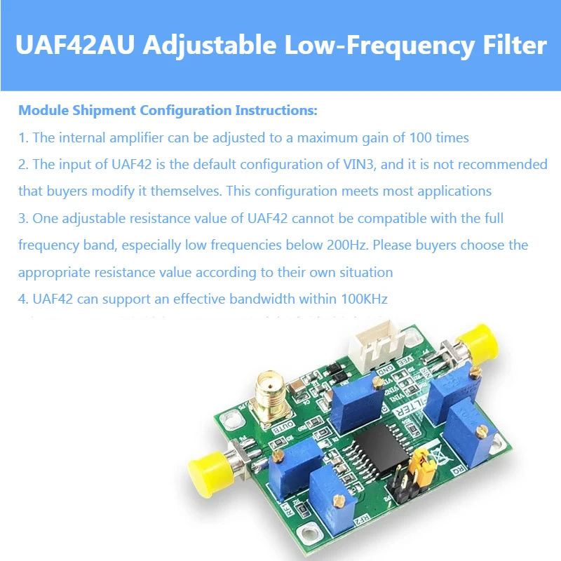 UAF42 High Pass Low Pass Bandpass Filter, Active Filter Module, Low Pass Filter, Tunable Filter KDT42UAF-001