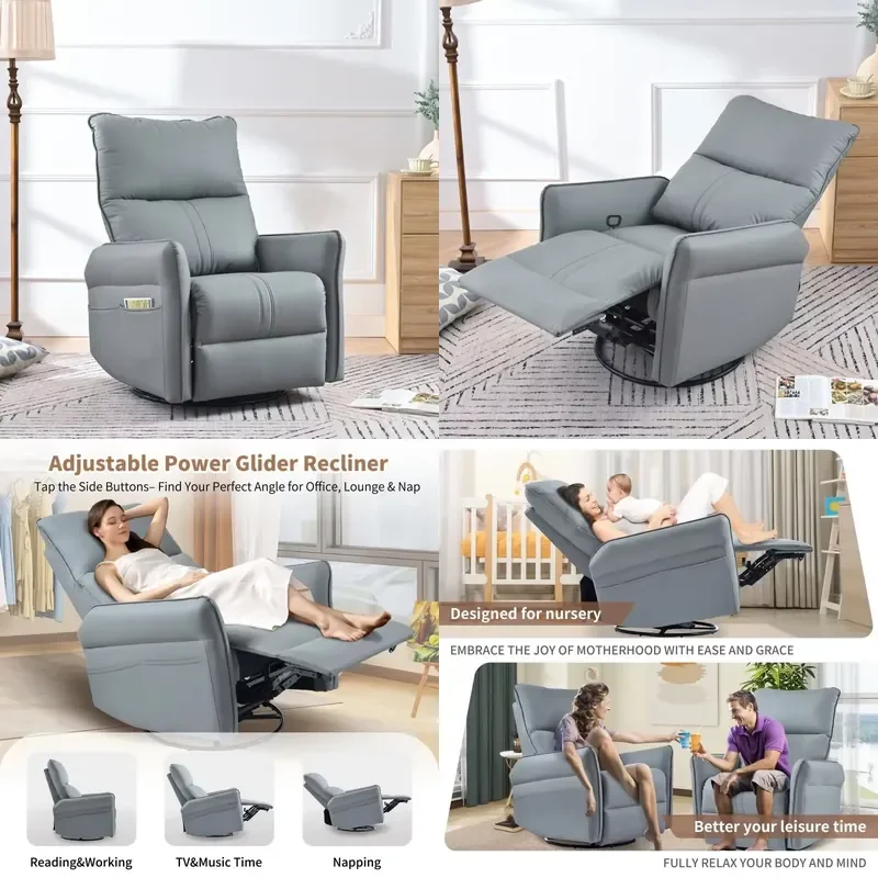 ZL for Simple Leather Massage Chair Function Rocking Chair Living Room Leisure Electric Recliner Sofa
