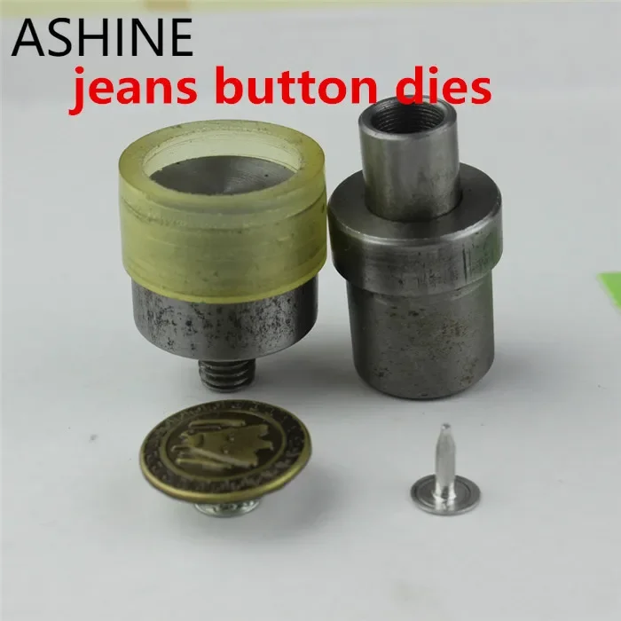 Flat Hollow Jeans Button Tools stampi per stampi per macchine da stampa fatte a mano installazione manuale Jeans in metallo Button15mm 17mm 20mm