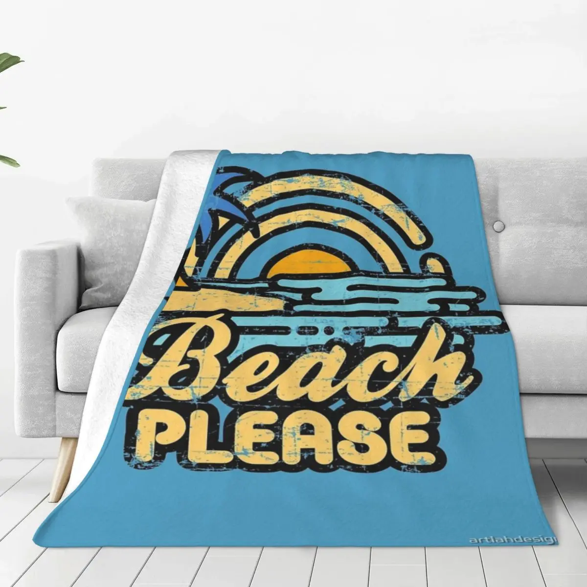 Beach Please Four Seasons Universal Blanket Air-Conditioned Room Can Be Covered Mother's Day Gift