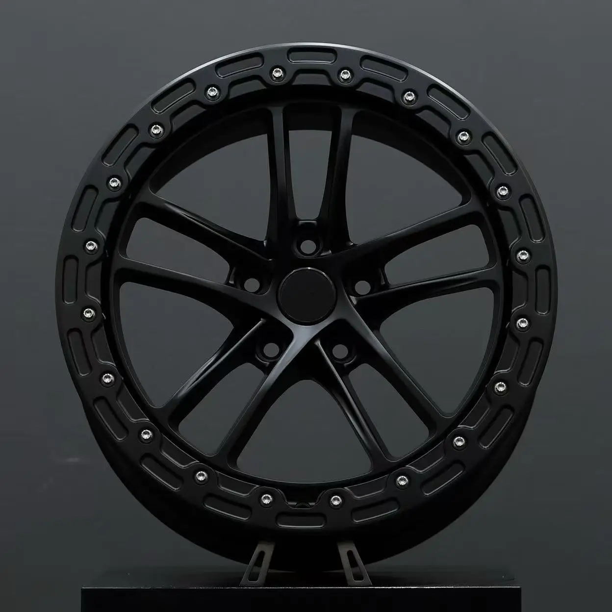 Custom 17 18 19 20 22 24 Inch Jante 5x112/5x114.3/5x115/5x120 Deep Concave Drag Racing Black Rims Forged Wheels for A90 Beadlock