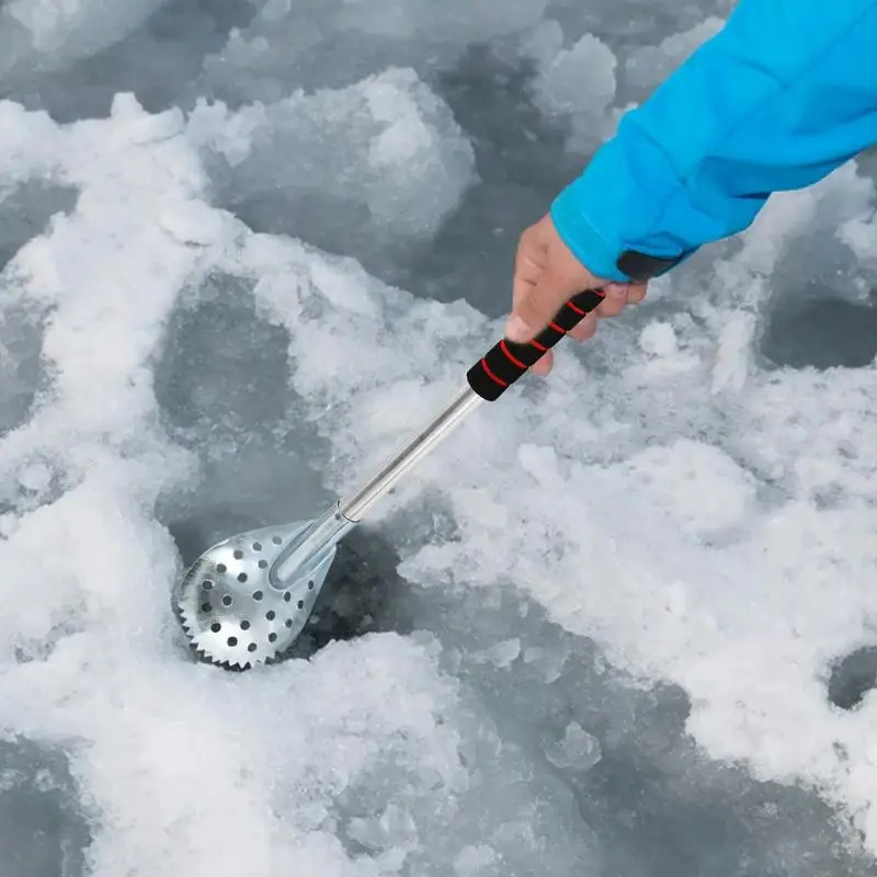 Ice Fishing Scooper 17.3 Inch Ice Fishing Ladle Ice Fishing Gear Hole Scoop Fishing Equipment For Easy Removing Slush Snow Ice