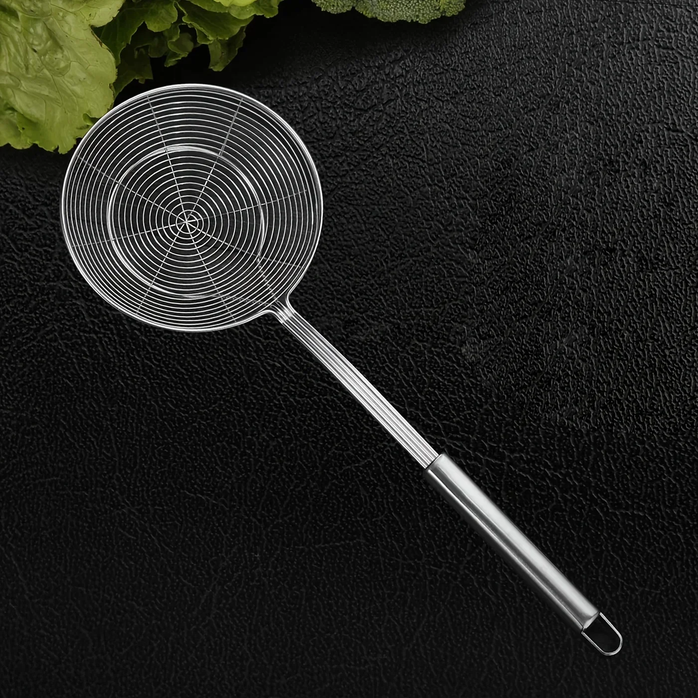 Kitchen Stainless Steel Strainer Ladle Skimmer Oval Fine Mesh Oil Pot Strainers Home Kitchen Tools Strainer Oil Skim Grease Foam