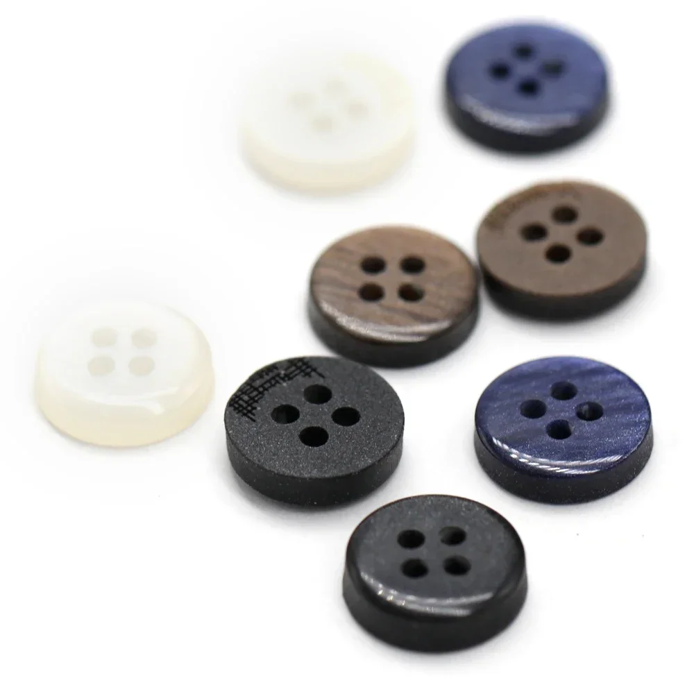 DOTOLLE 9/10/11mm Round Grid Man Shirt Resin Buttons For Clothing Polo Cuff Collar Handmade Decorations Sewing Accessories