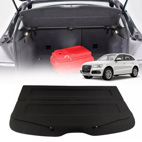 아우디 Q5 MK1 2009-2016 2010 2011용 비접이식 리어 패키지 선반 롤러 블라인드 부트 로드 트렁크 카고 커버 내부 액세서리