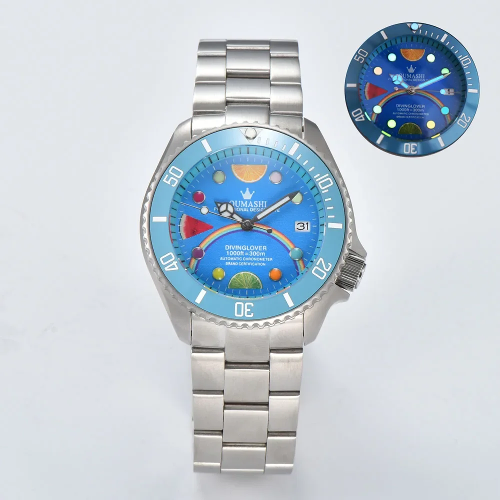 Orologi da polso automatici da uomo skx 007 da 40,5 mm con lunetta in diamante con movimento automatico giapponese autentico NH35/NH36 può personalizzare il logo